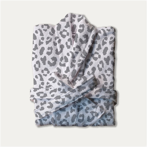 Southern Couture Super Soft Bath Robe - Grey Leopard