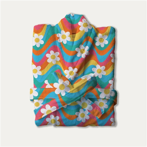 Southern Couture Super Soft Bath Robe - Retro Daisies